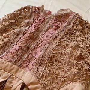 Self portrait inspired crochet style blush dress